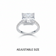 Mrinmayi Alloy Silver-Plated Princess Cut Solitaire CZ Ring