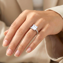 Mrinmayi Alloy Silver-Plated Princess Cut Solitaire CZ Ring