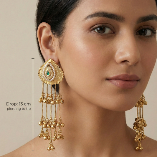 Mrinmayi Gold Plated Traditional Jhumka Earrings for Women