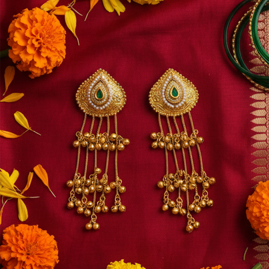 Mrinmayi Gold Plated Traditional Jhumka Earrings for Women