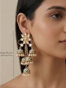 Mrinmayi Gold Plated Jhumka Drop Earrings for Women