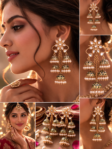 Mrinmayi Gold Plated Jhumka Drop Earrings for Women