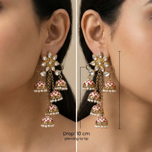 Mrinmayi Gold Plated Kundan Jhumka Earrings for Women & Girls