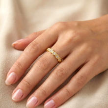 Mrinmayi Gold-Plated Hexagon CZ Adjustable Ring for Women