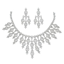 Heavy Chandelier Diamond Necklace Set with 45cm Drop | Luxury Bridal Statement Jewelry